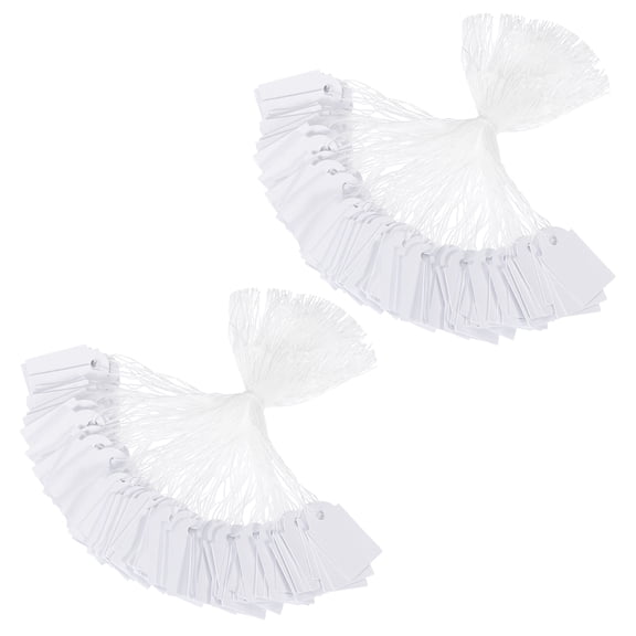 Uxcell Price Tags with String Attached, 200Pcs White Gift Jewelry Tag for Labeling, 0.98 x 0.59Inch