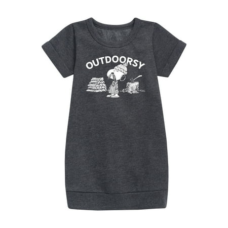 

HYBRID APPAREL - Peanuts - Outdoorsy Snoopy - Toddler & Youth Girls Fleece Dress