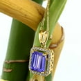 thumbnail image 3 of Gem Stone King 18K Yellow Gold Plated Silver Pendant with 18 inch Chain Octagon Blue Tanzanite Moissanite (2.58 Cttw), 3 of 4