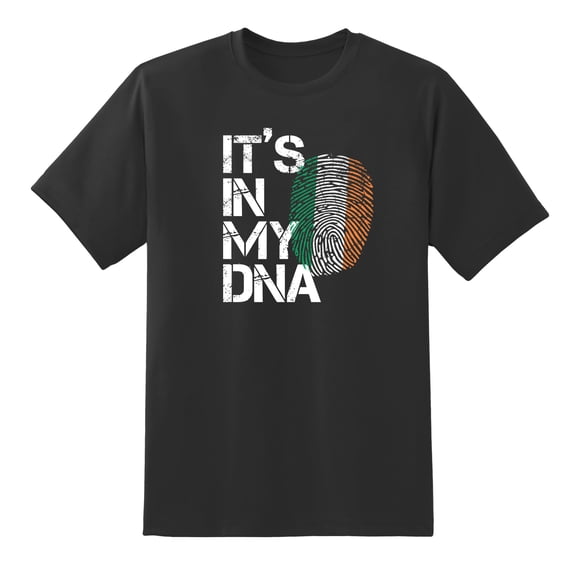 It's in My DNA Fingerprint Ireland Flag Funny Mens Graphic T Shirts Graphic tee for Men Black,XL