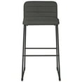 thumbnail image 3 of 40 Inch Channel Stitched Low Fabric Barstool with Sled Base Set of 2 Gray, 3 of 4