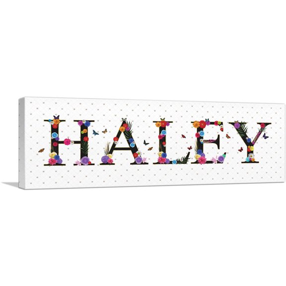 ARTCANVAS HALEY Girls Name Room Decor Canvas Art Print - Size: 36" x 12" (0.75" Deep)