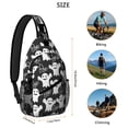 thumbnail image 5 of Sling Backpack,Black Halloween Ghosts with Boo Sling Bag with Water Bottle Holder,Waterproof Sling Bag for Men/Women with Headphone Jack for Hiking,Travel, 5 of 6