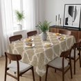 thumbnail image 6 of Khaki Moroccan Table Cloth Waterproof Tablecloths, Boho Retro Country Abstract Geometric Grid Tablecloth Dining Table Cover for Kitchen Party Tabletop Outdoor, Rectangle Tablecloth 60x102 Inch, 6 of 9