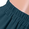 thumbnail image 5 of SNKSDGM Women's Plus Linen Pants Women Summer Boho Linen Pants Women Plus Size Petite Women Casual High Waist Pants Drawstring Capri Pants with Pockets Wide Leg Cropped Pants, 5 of 6