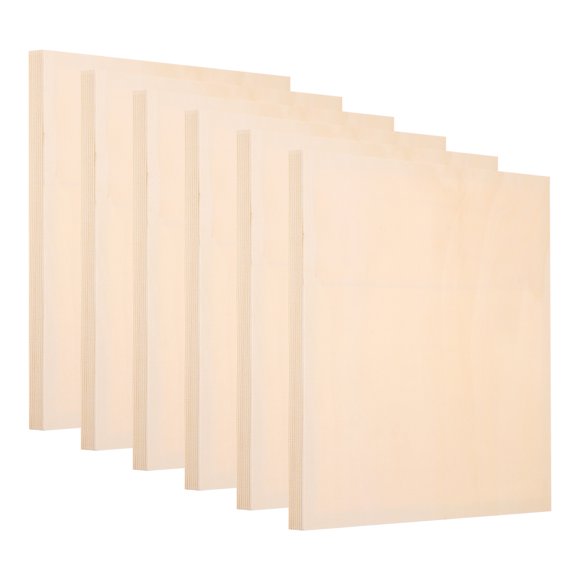 Unique Bargains 10 x 10 Inch Wood Panel Board, Unfinished Wood Canvas Square Wooden Deep Cradle Board for Painting Pouring 6 Pack