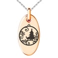 thumbnail image 1 of Gold Plated Stainless Steel A Merry Christmas Ornament Engraved Small Oval Charm Pendant Necklace, 1 of 1
