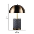 thumbnail image 5 of Aria 21 Inch Table Lamp - Dome Shade - Round Base - Gray Faux Leather - Brass, 5 of 5
