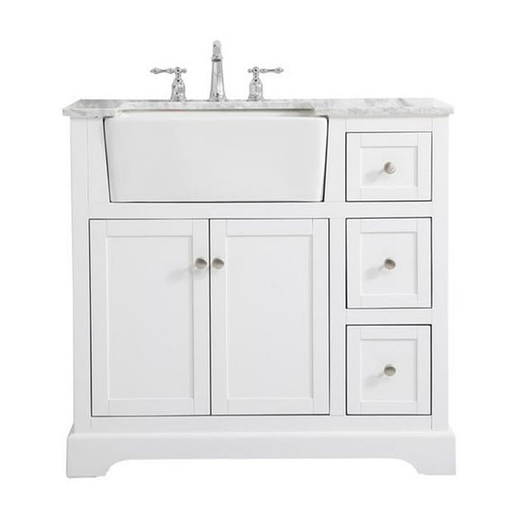 36 inch single bathroom vanity in white
