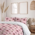 thumbnail image 2 of Ambesonne Floral Down Alternative Quilt Comforter, Pattern of Delicate Flowers, Full, Pastel Pink and Pale Khaki, 2 of 5
