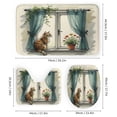 thumbnail image 2 of Cat Print Shower Curtain 4-Piece Set, Cute Bathroom Decor with 72" x 72" Shower Curtain, Toilet Cover Mat, U-Shaped Mat, and Non-Slip Floor Mat, 2 of 7