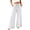 White, variant on Oksale Palazzo Pants for Women with Pockets and Drawstring Waisted Casual Ruffle Hem Wide Leg Pants Loose Cozy Long Trousers Khaki M