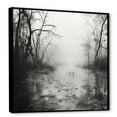 thumbnail image 2 of Designart "Mist-Enshrouded River Enchantment II" Landscape Forest River Floater Framed Canvas Wall Art, 2 of 5