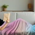thumbnail image 3 of Pastel Soft Flannel Fleece Throw Blanket, Abstract Blurry Colors Composition Daydream Fantasy Miscellaneous, Cozy Plush for Indoor and Outdoor Use, 70" x 90", Aqua Peach Pink, by Ambesonne, 3 of 5
