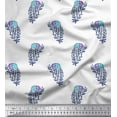 thumbnail image 1 of Soimoi Poly Georgette Fabric Leaves & Floral Block Printed Fabric 1 Yard 52 Inch Wide, 1 of 3