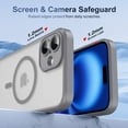 thumbnail image 6 of for iPhone 16 Magnetic Phone Case, Flexible TPU Bumper Hard Translucent Back Slim Protective Case with Touchscreen Button Mag-Safe Charging Support for iPhone 16 Cover, Gray, 6 of 9