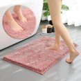 thumbnail image 2 of Soft Comfortable Chenille Bathroom Rugs 32" x 20" Non-Slip Backing Absorbent Furry Pink Bath Mats Rug for Bathtub Shower Room, 2 of 6