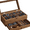 Brown, variant on 2-Tier Watch Box, 8-Slot Display Case, Rustic Walnut, Glass Lid, Removable Pillows, Velvet Lining, Jewelry Storage