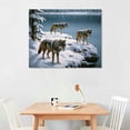 thumbnail image 2 of JEUXUS Canvas Wall Art, Fiber Optic Wall Decor, Operated Nature Canvas Print, Kitchen, Bedroom, or Home Decor, Nite Wolves 20\x16\, 2 of 4