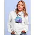 thumbnail image 2 of NASA Nasa Purple Explore Badge Hoodie Women -NASA Designs, Female 5X-Large, 2 of 4