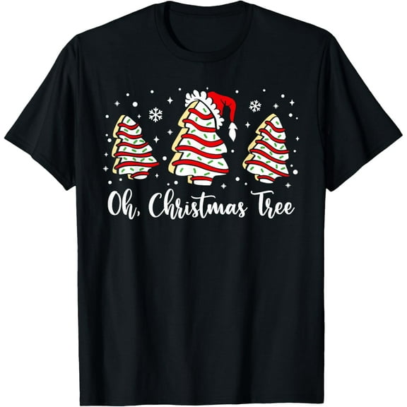 Premium model-Unisex-100% cotton-Groovy Oh Christmas Tree Cakes Debbie Becky Jen Cake Lovers T-Shirt