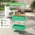 thumbnail image 3 of Kinbor 2-Tier Raised Garden Bed Metal Elevated Planter Box with Drain Holes, Double Garden Raised Planter Beds Flower Box Stand, Green, 3 of 7