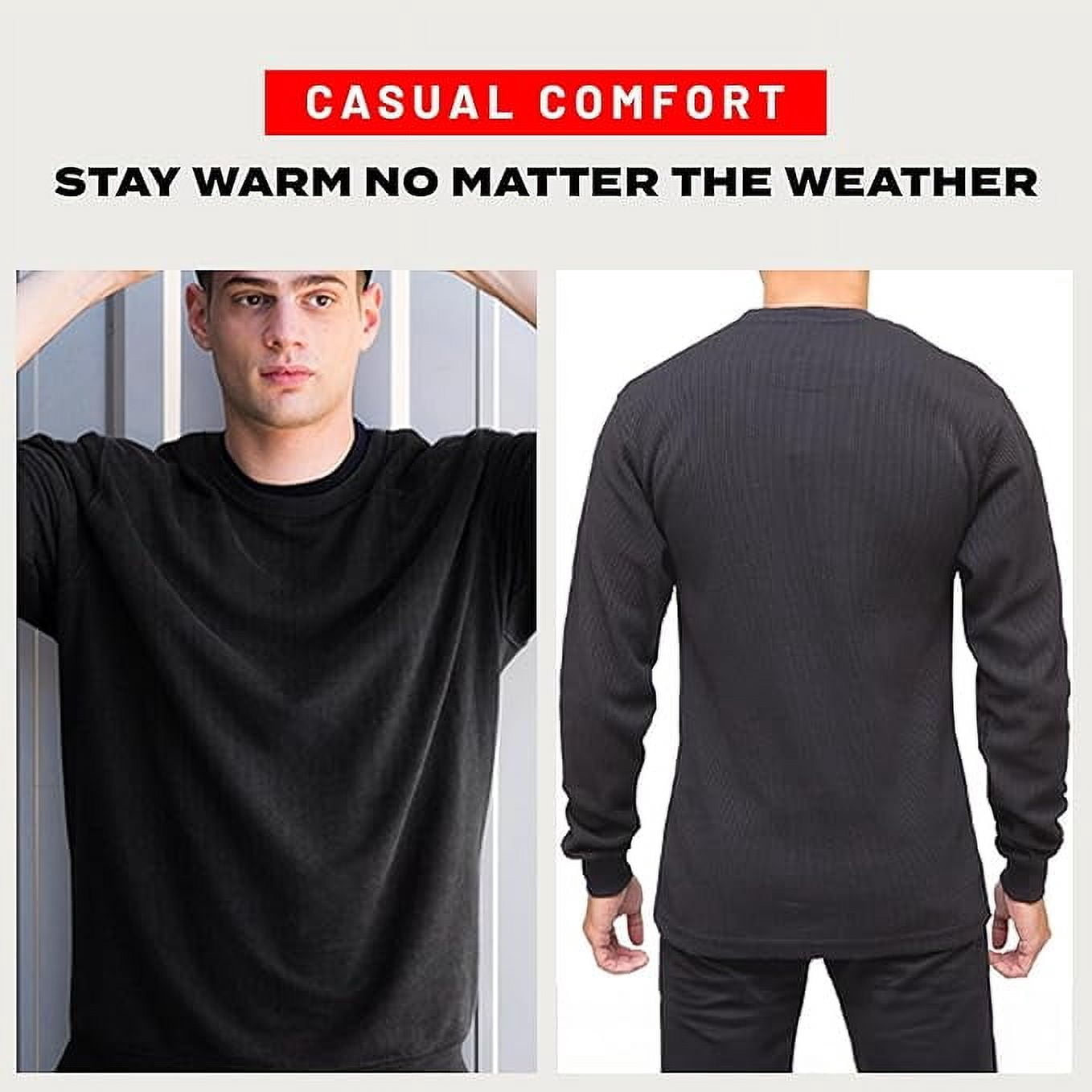 Access Men's Heavyweight Long Sleeve Thermal Crew Neck Top (Purple
