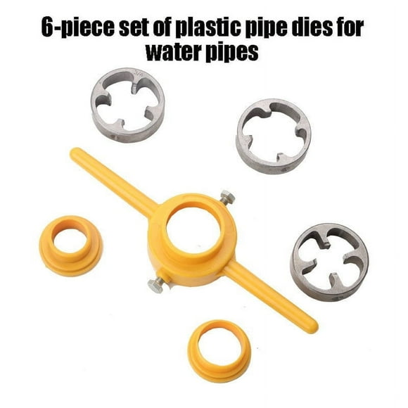 Pipe Wrench Set, 6-Piece Set of Water Pipe Teeth Wrench Plastic Pipe Teeth Easy Threading, Line Wrench Set