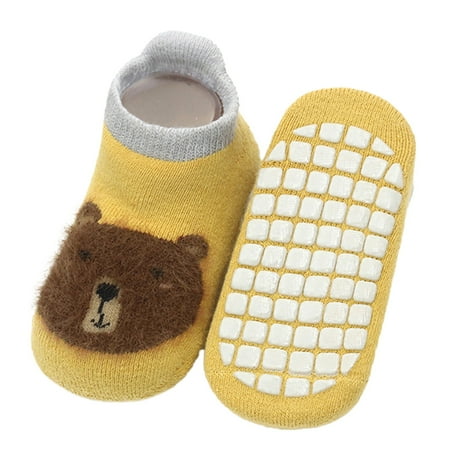 

Toddler Shoes Children Autumn Winter Boys Girls Floor Socks Shoes Non-Slip Short Plush Warm Comfortable Cute Cartoon Animal Pattern Shoes