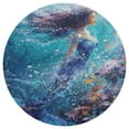 thumbnail image 3 of Mermaid Glitter Fish Scale Girls Washable Round Rug -Circle Area Rugs for Nursery Bedroom, Vintage Non Slip Non Shedding Low Pile Carpet for Living Room Coffee Table Entryway, 3 of 6