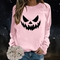 thumbnail image 2 of WEIWEN Halloween Sweatshirt for Women 2026 Funny Pumpkin Face Printed Crewneck Long Sleeve Tops Women's Clothing Dressy Casual Fall Outfits for Women Sweaters Pink, XL, 2 of 6