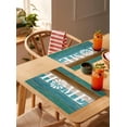 thumbnail image 4 of Brown Turquoise Placemats Set of 4 Wood Grain Farmhouse Vintage HOME Heat Insulation Washable Place Mats, Rustic Non-Slip Table Mats for Dining Table Party Kitchen Decor,13x19 Inch, 4 of 4