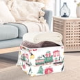 thumbnail image 3 of Yayeee Collapsible Cube Storage Bin with Lid Fabric Closet Decorative Basket with Handles, Christmas Train, 3 of 7