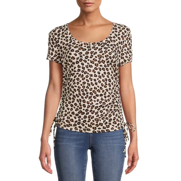 No Boundaries Juniors' Cinched Side T-Shirt with Short Sleeves