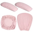 thumbnail image 7 of 4 Pcs Office Chair Covers Set Computer Universal Protective Stretchable Chair Seat Covers Desk Armrest Slipcovers Pads Office Cushion Backrest for Rotating (XL,Pale Pink), 7 of 7