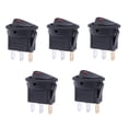 thumbnail image 3 of AURARMLET 5Pcs 12V 3 Pin Push Button LED Reset Switch Black for Motorcycle Car Boat Lighting, 3 of 7