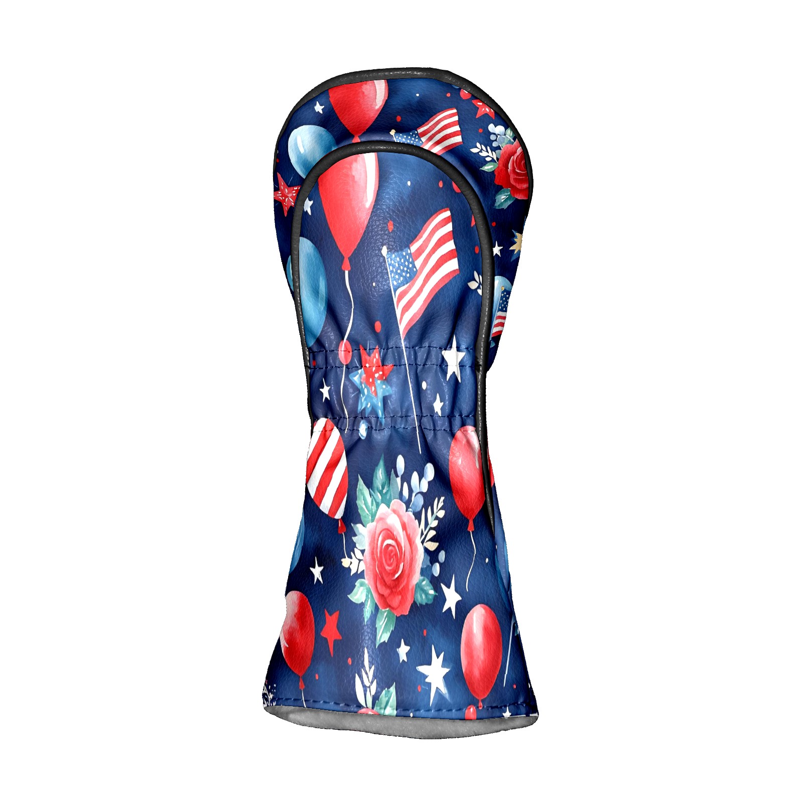 Golf Club Covers, Blue HatFirework Premium PU Leather Driver Hybrid Putter Head Covers with Velvet Lining, Waterproof Golf Gifts for Men Women