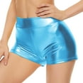 thumbnail image 2 of HSHDLDF Womens Metallic Booty Shorts High Waisted Shiny Rave Bottoms for Dance Festival Costumes, 2 of 5