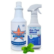 Bring It On Cleaner Water Spot Remover 32 oz Plus Protect Shield Water Repellent 16 oz, Water Stain Remover Calcium Lime Remover
