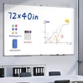 thumbnail image 2 of 72"X 40" Extra Large Magnetic Dry Erase White Board - Folding Silver Aluminum Frame Wall Mounted Display Whiteboard with Markers, Erasers, Magnets, 2 of 8