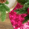 thumbnail image 3 of Northlight Sequin Snowflake Mini Christmas Tree Skirt - Pink - 20", 3 of 6