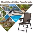 thumbnail image 5 of GVN 4 Pieces Folding Dining Chairs with Steel Armrests and Sling Back, Outdoor Furniture Chairs for Backyard, Porch, Garden, Poolside, 5 of 9