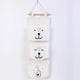 thumbnail image 3 of Hanging Storage Bag - Cute Linen Fabric Storage Bag Behind Wall Hanging Basket With 3 Pocket Bags, 3 of 5