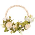 thumbnail image 3 of Guirnalda de cuentas de madera sintética, decoración de Pascua para colgar en la pared, accesorio para boda, colgante de granja de rosas de madera, decoración de puerta blanca, flor, 3 of 5
