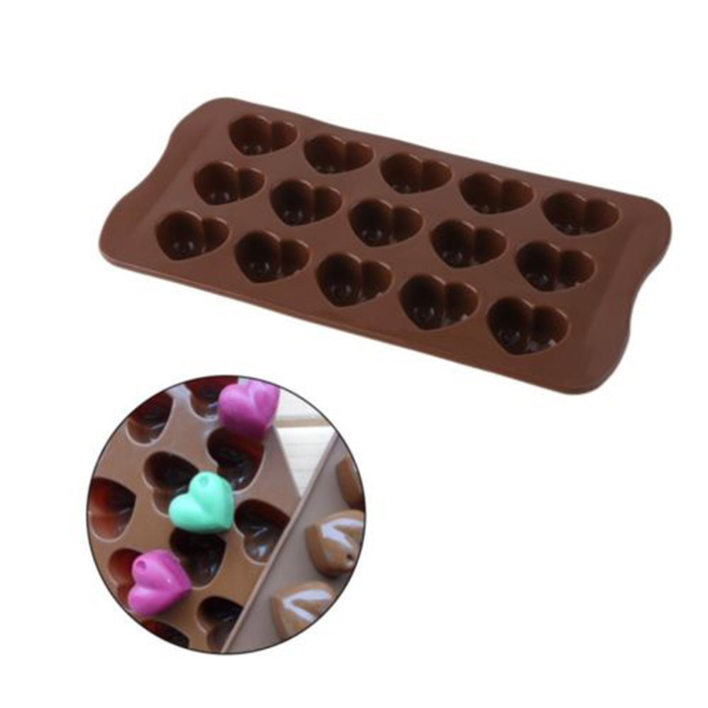 Non Stick Silicone Chocolate Mold Love Heart Shaped Jelly Ice Fondant Sugar Tool - image 2 of 3