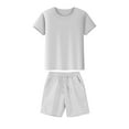 thumbnail image 2 of Women's 2 Piece Lounge Sets Summer Solid Matching Outfits Short Sleeve Top and Shorts Loungewear Casual Two Piece Set, 2 of 4