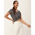 thumbnail image 3 of Moomaya Crop Tops For Women, Short Sleeve V-Neck Casual Summer Viscose Tops, 3 of 9