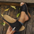 thumbnail image 5 of Dakaela Women's Platform Wedge Sandals Floral Hollow out Orthopedic Slip on Slides Casual Outdoor Walking Summer Beach Shoes Black Size 8.5, 5 of 9