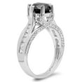 thumbnail image 2 of Dazzlingrock Collection 2.80 Carat (ctw) 10K Round Cut Black & White Diamond Bridal Engagement Ring, White Gold, Size 10, 2 of 3
