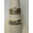 thumbnail image 2 of TAAPSEE JEWELS Cubic Zirconia Round Cut His Her Wedding Trio Set Ring 14k Yellow Gold Finish Silver, 2 of 5
